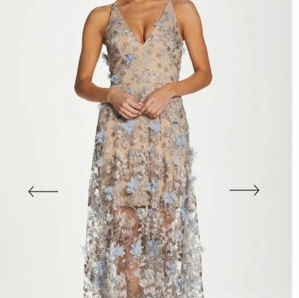 Dress the Population Sidney Floral Lace Dress Large 12/14